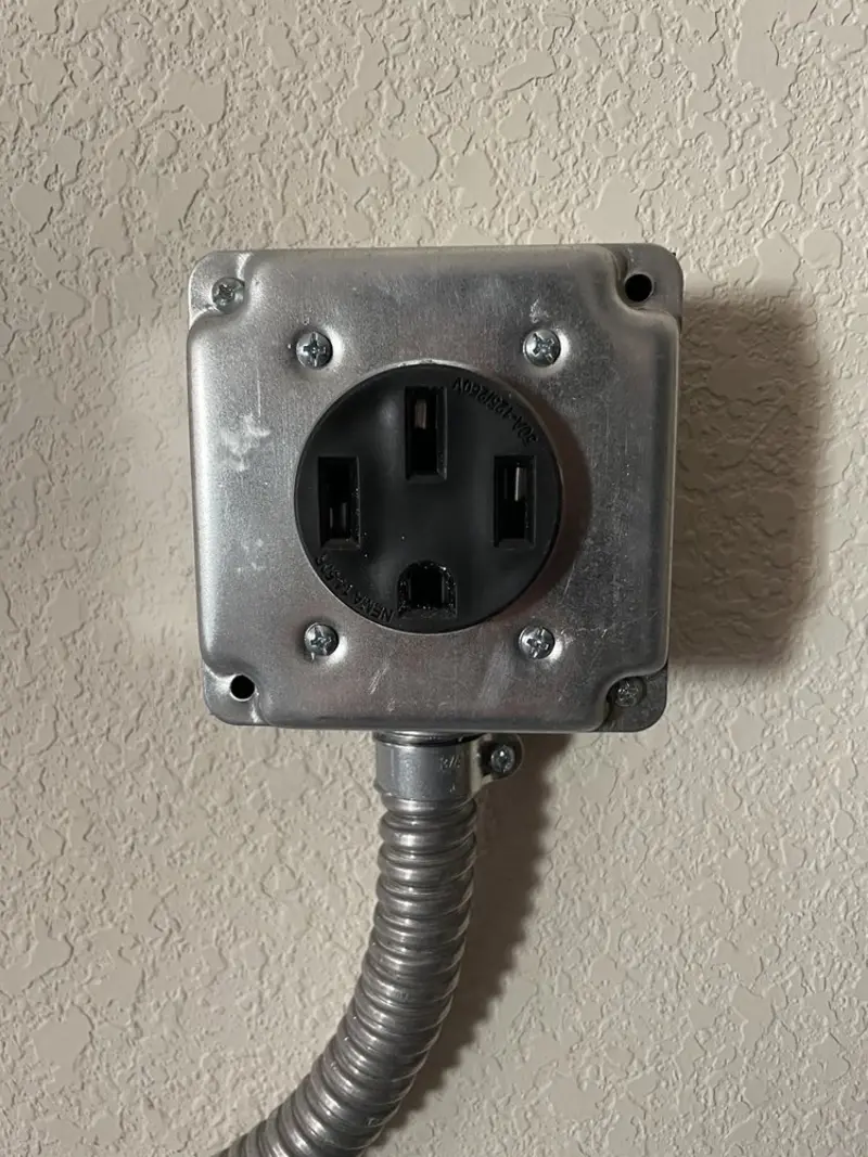 NEMA 14-50 outlet installed for Electrical Panel Upgrade in Bonham